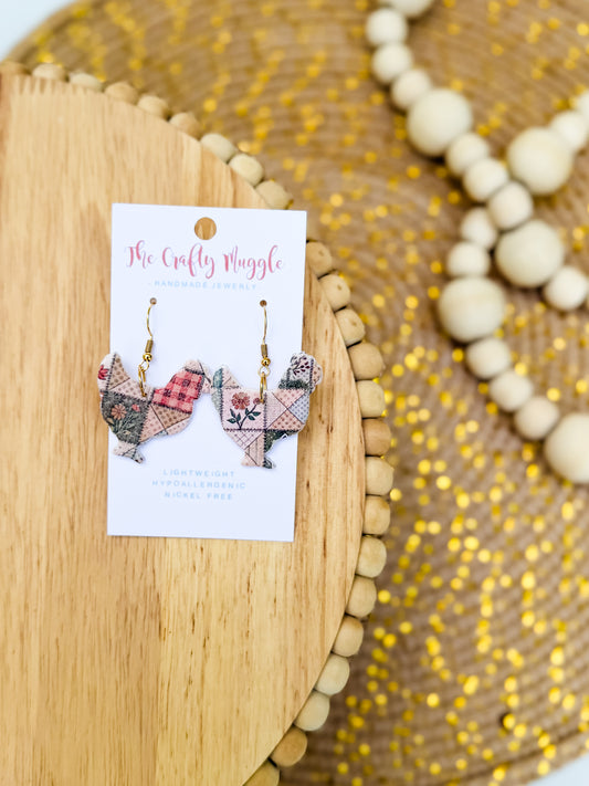 Country Charm quilt earrings