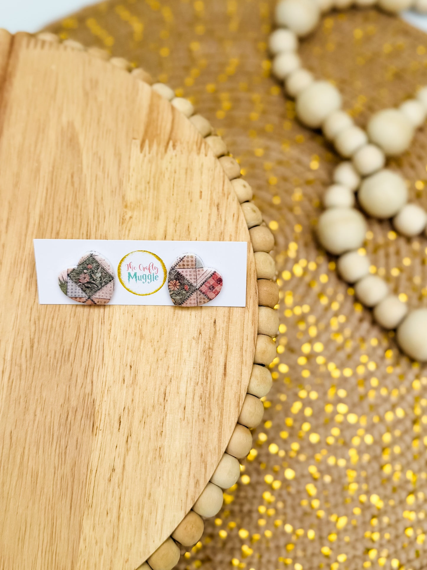 Country Charm quilt earrings