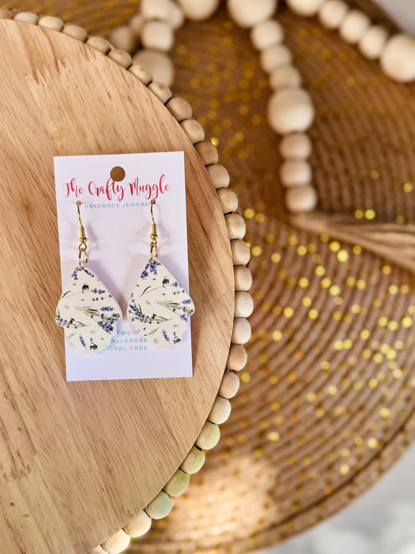 Lavender Bee Earrings