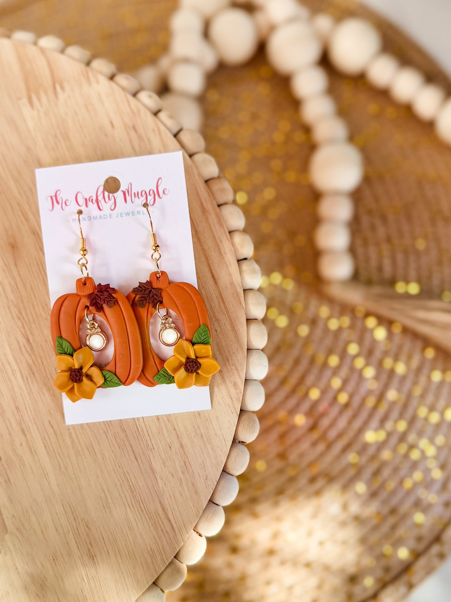 Floral Pumpkin Earrings
