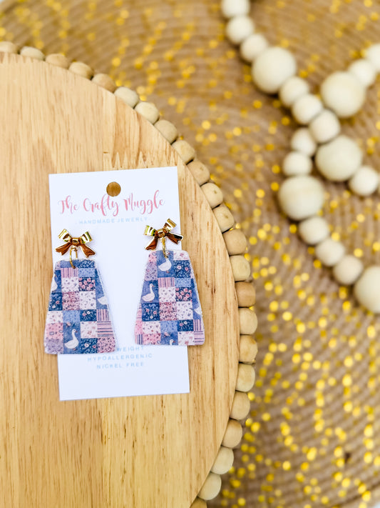 Goose Quilt earrings