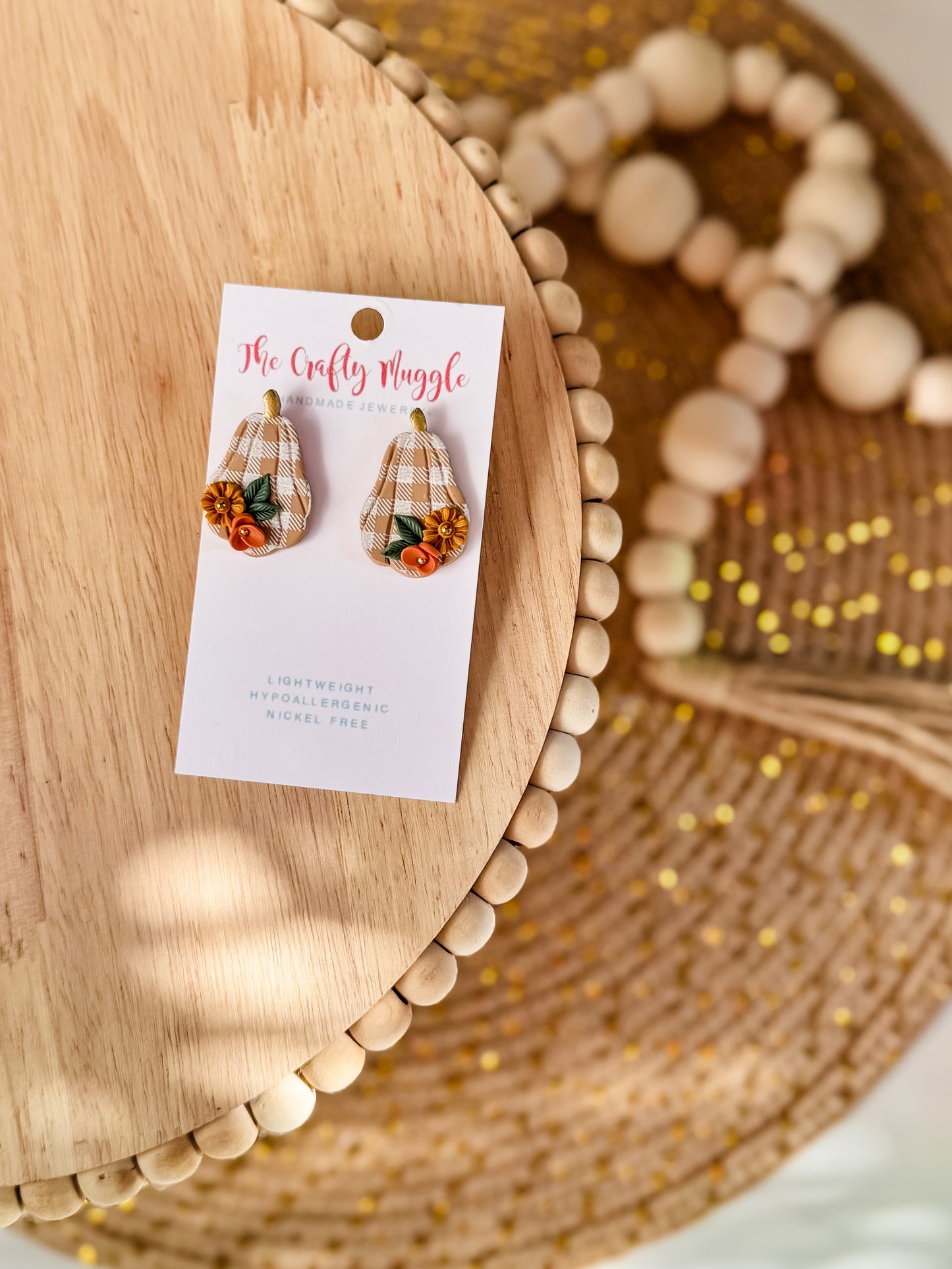 Plaid Gourd Studs