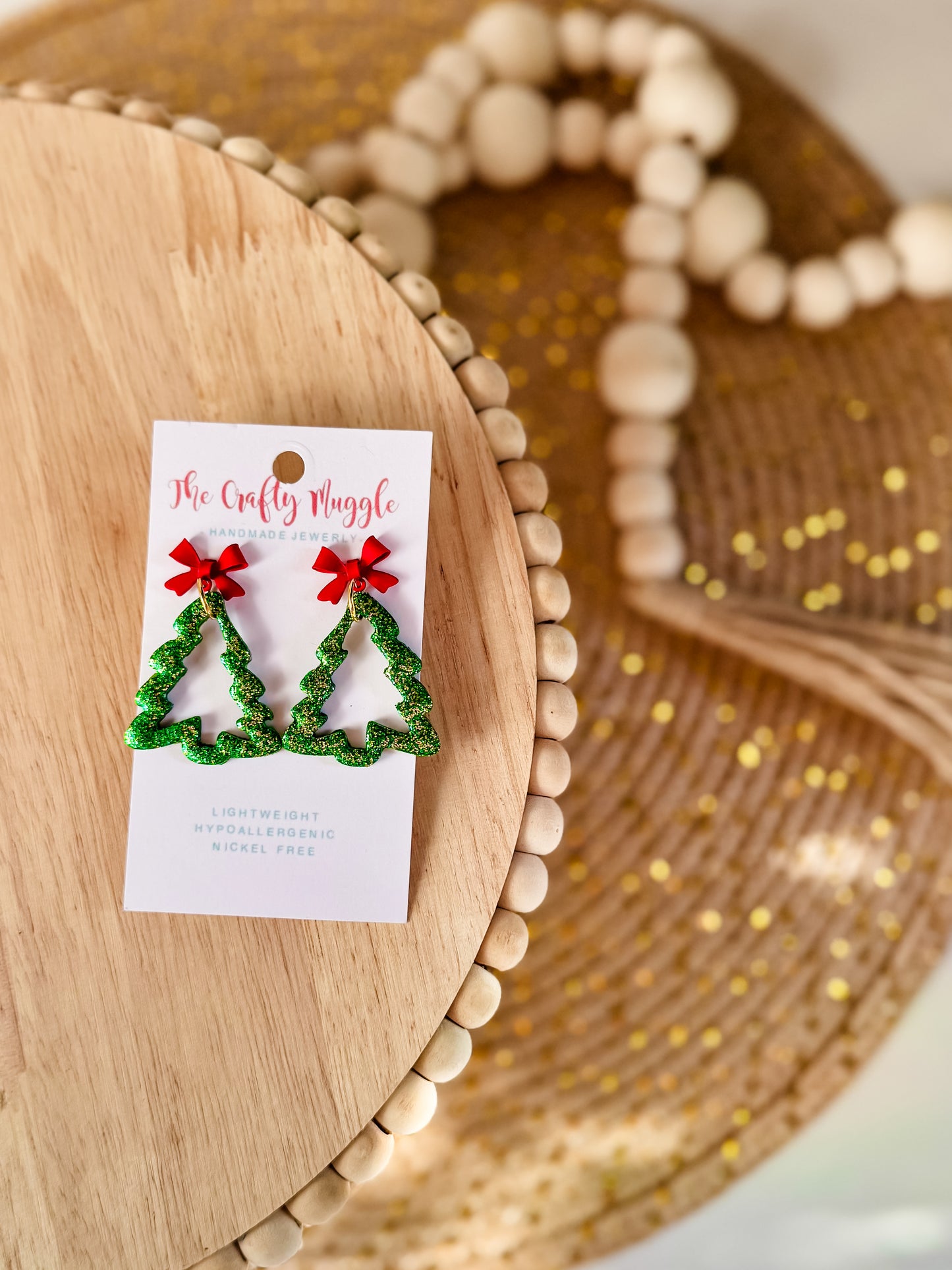 Christmas Tree Bow Earrings