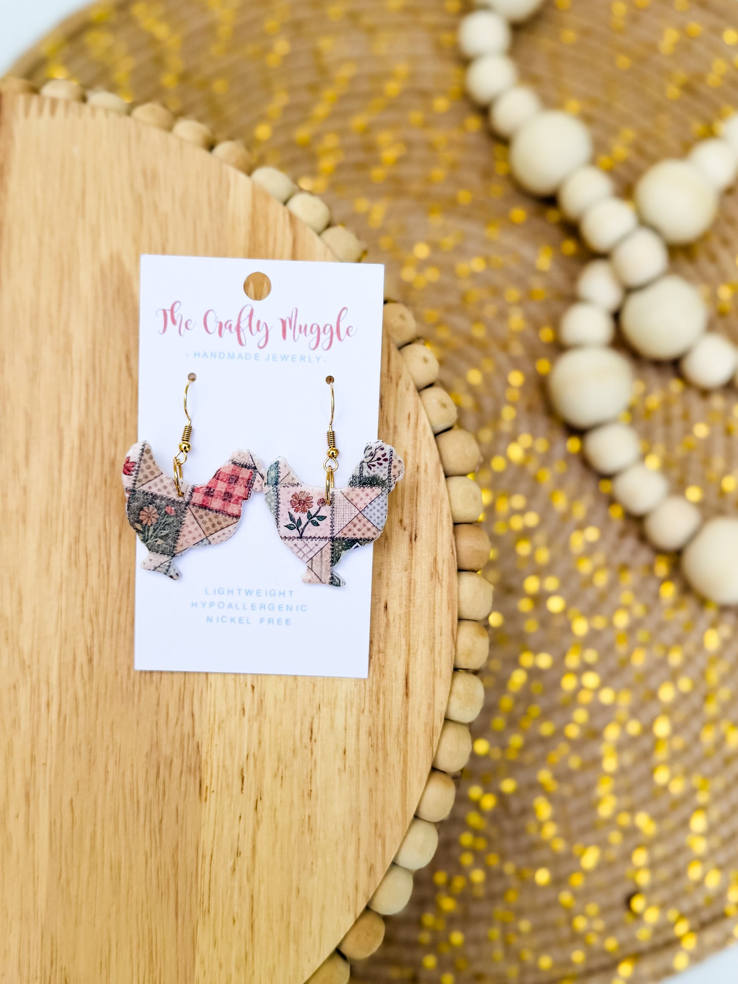 Country Charm quilt earrings