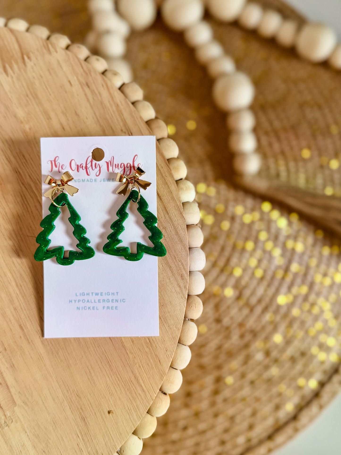 Christmas Tree Bow Earrings
