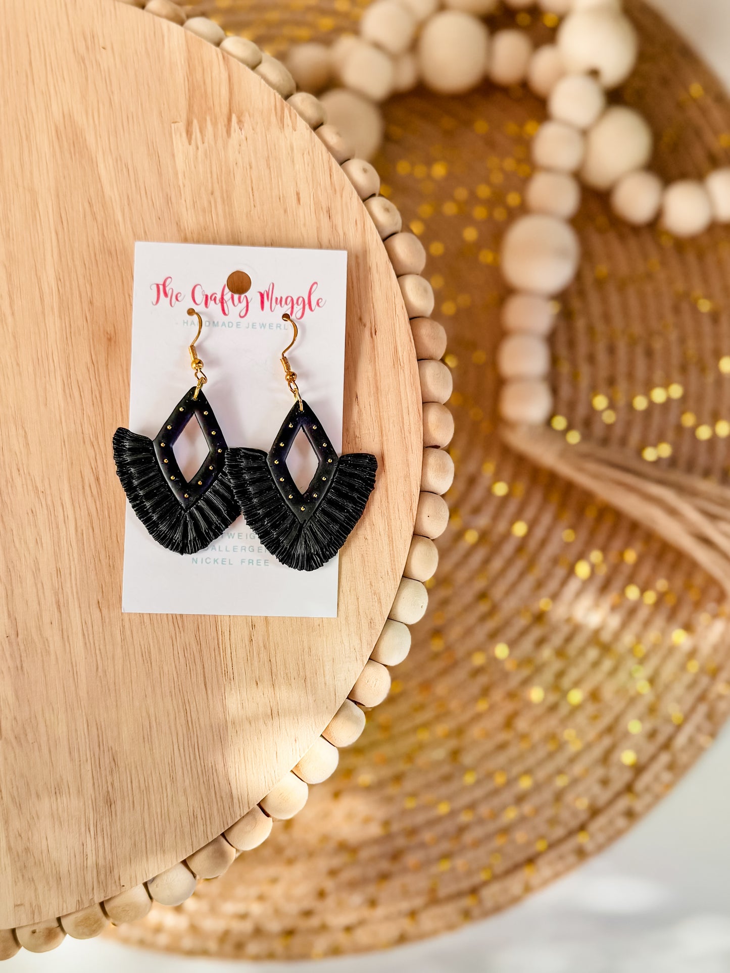 Diamond Faux Macrame Earrings
