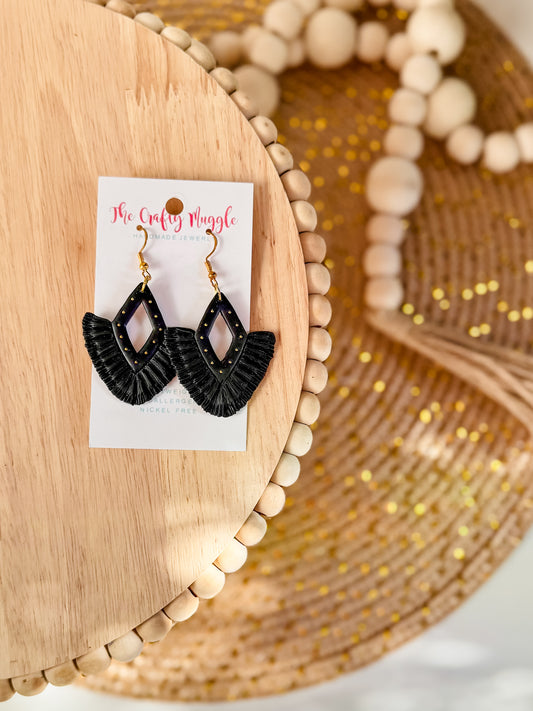 Diamond Faux Macrame Earrings