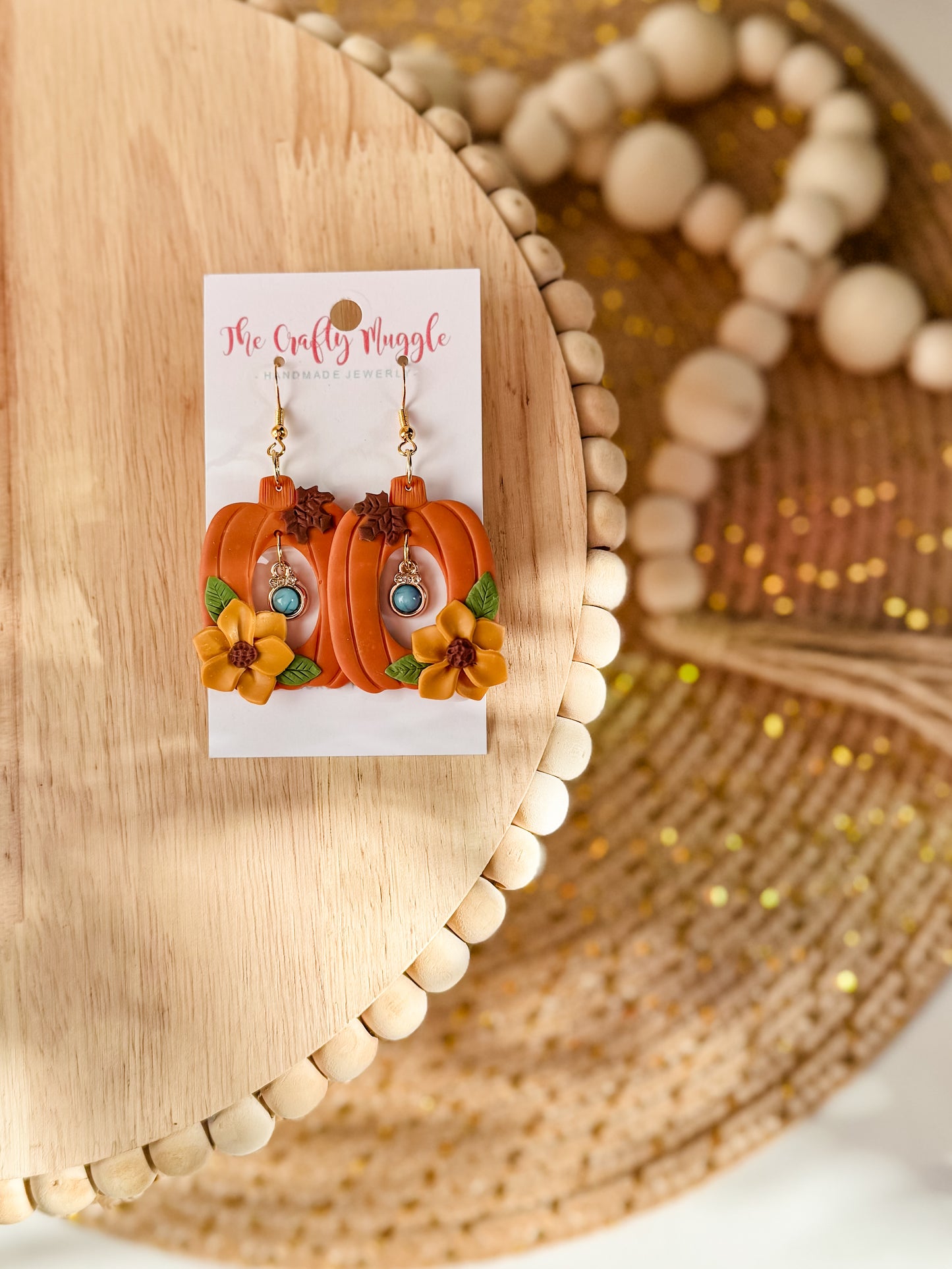 Floral Pumpkin Earrings