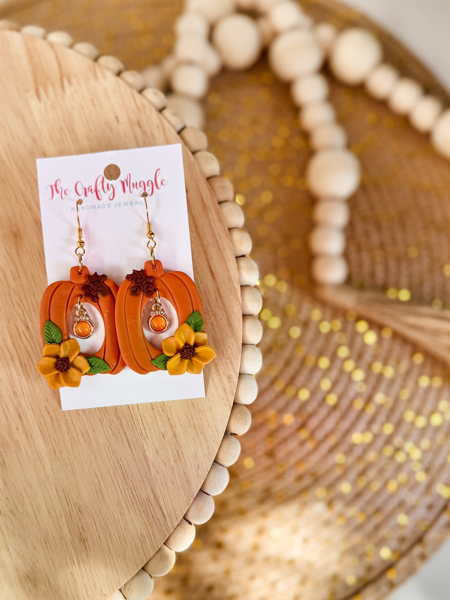 Floral Pumpkin Earrings