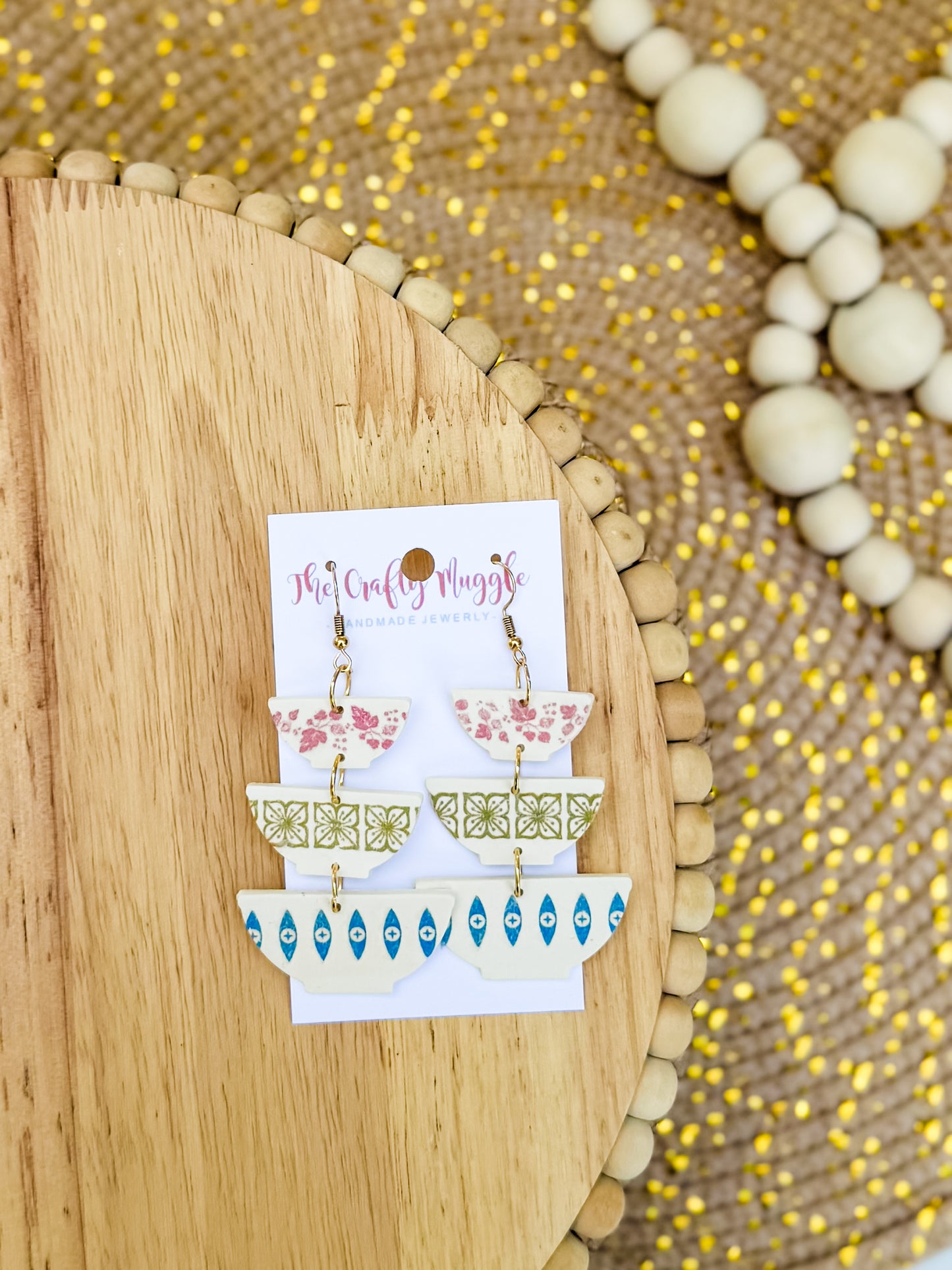 Stacked Pyrex Bowl earrings