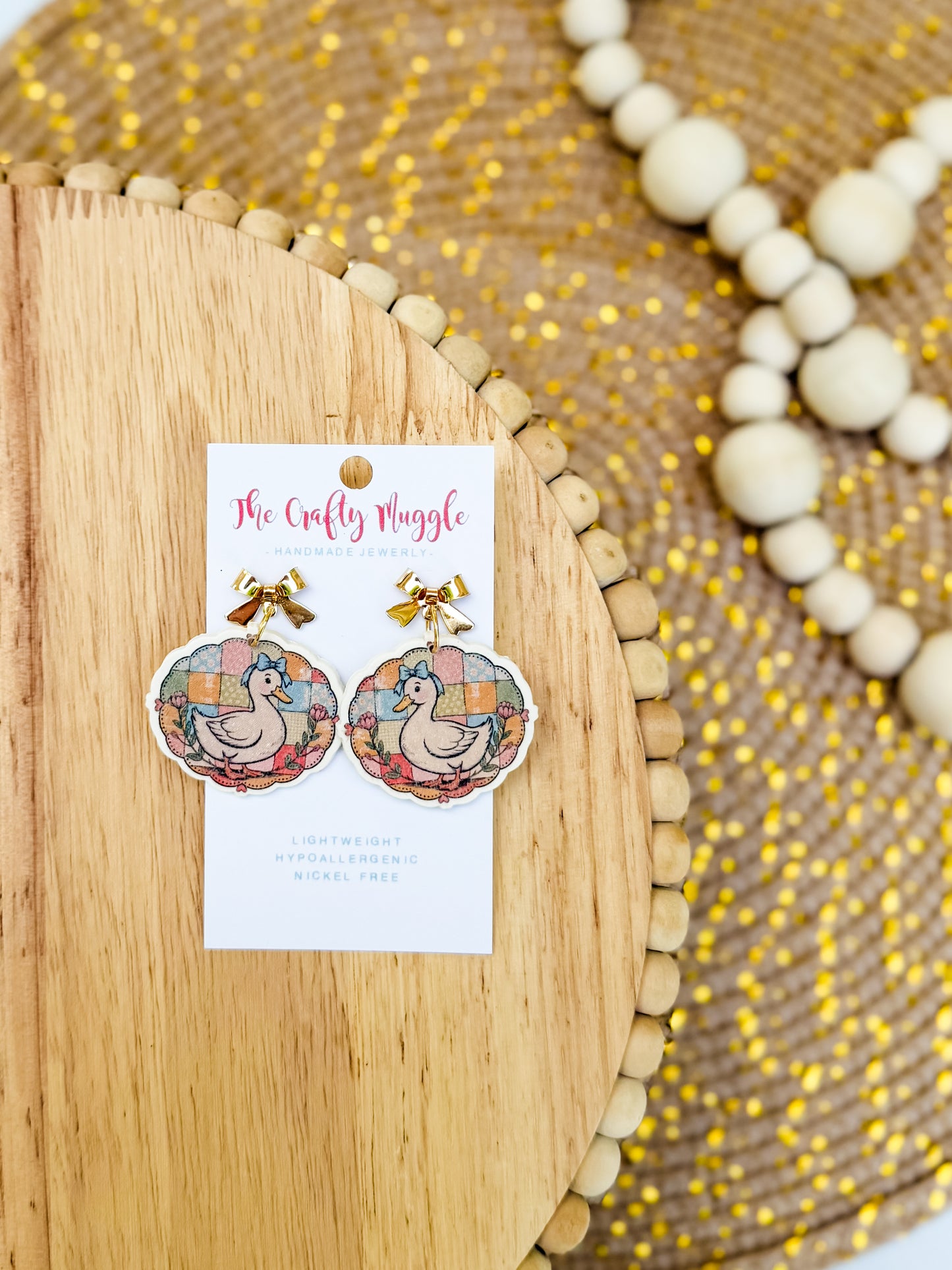 Quilted Duck earrings