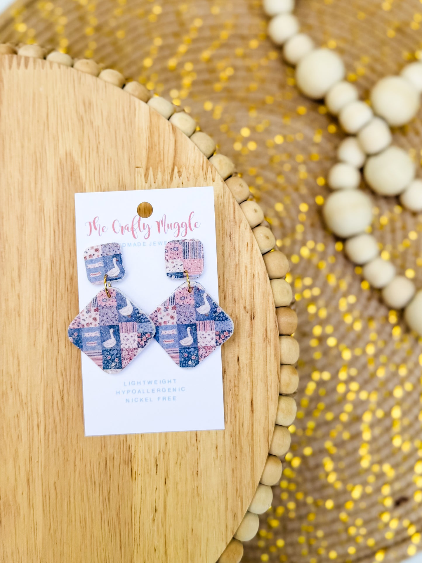 Goose Quilt earrings