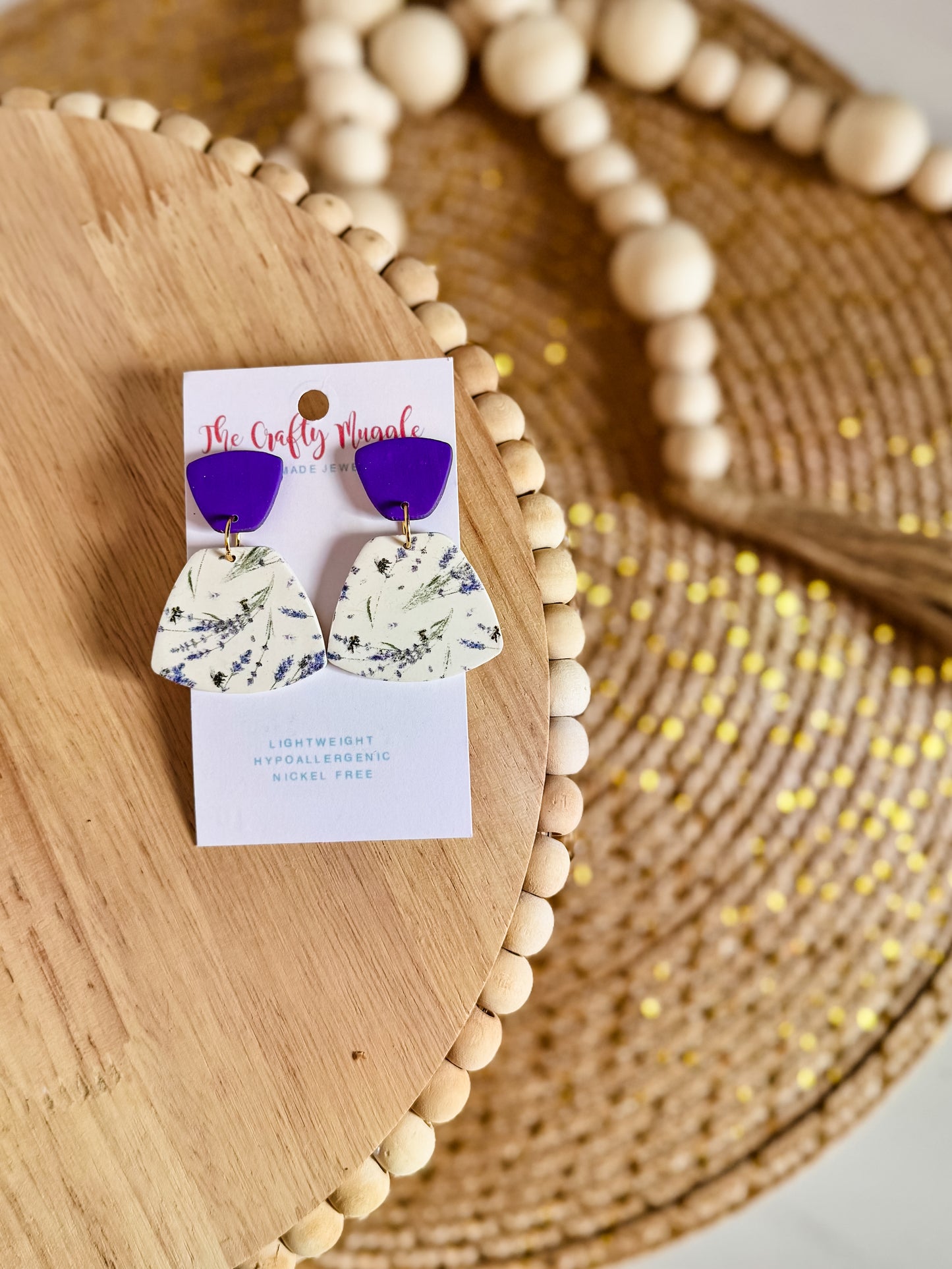 Lavender Bee Earrings