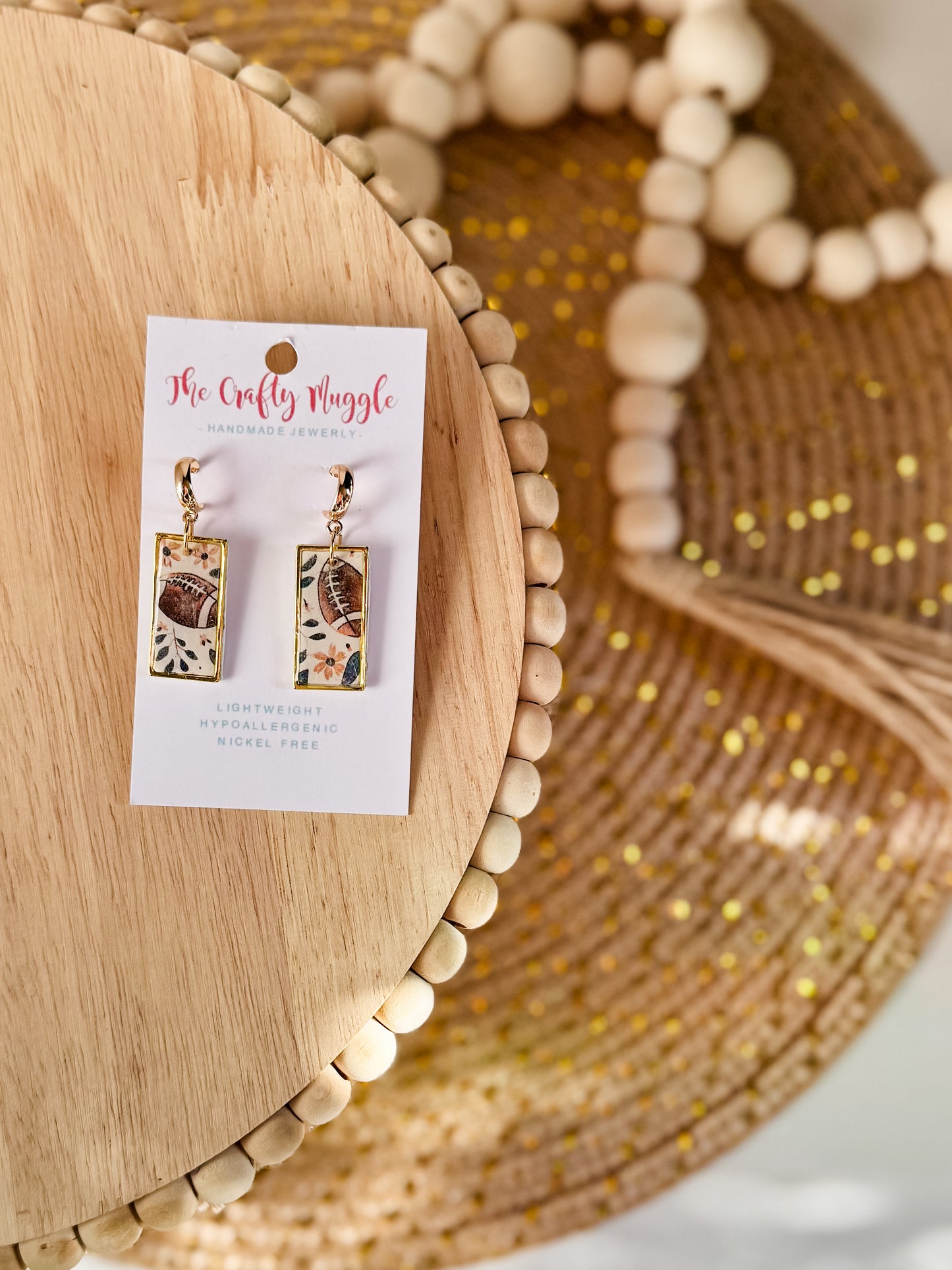 Floral Football Dangles