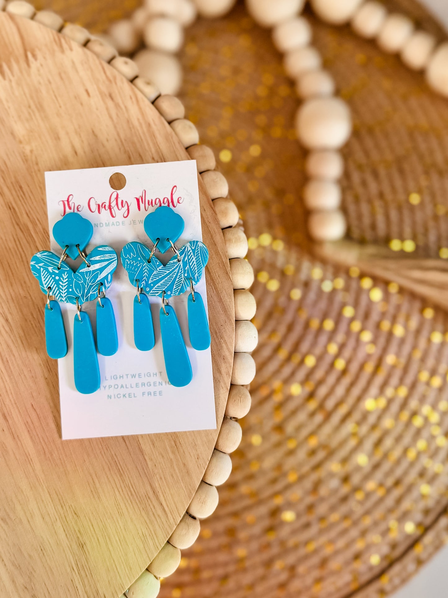 Blue Floral Dangles