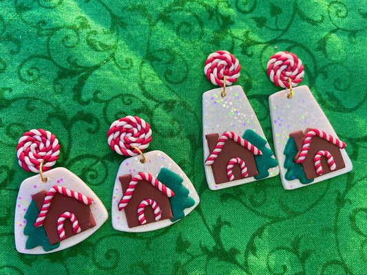 Gingerbread house earrings